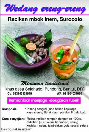 Wedang Ereng Ereng Minuman Tradisional Khas Surocolo Desa Seloharjo